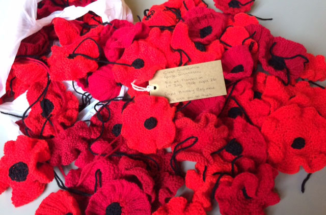 knitted poppies