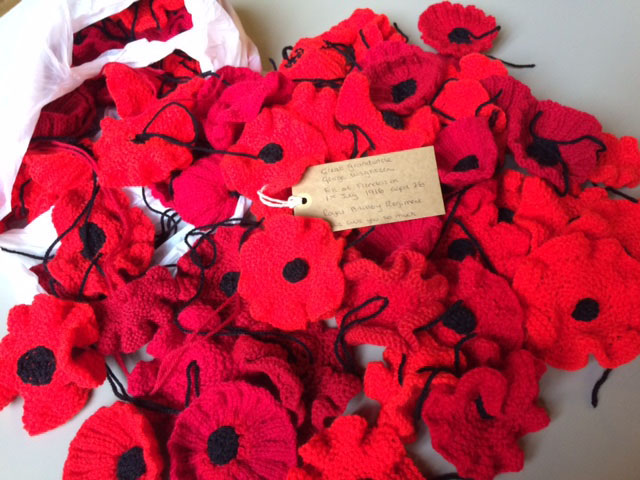 knitted poppies